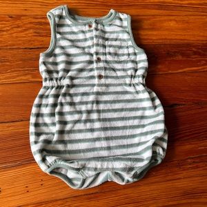 Janie and Jack green stripped bubbler